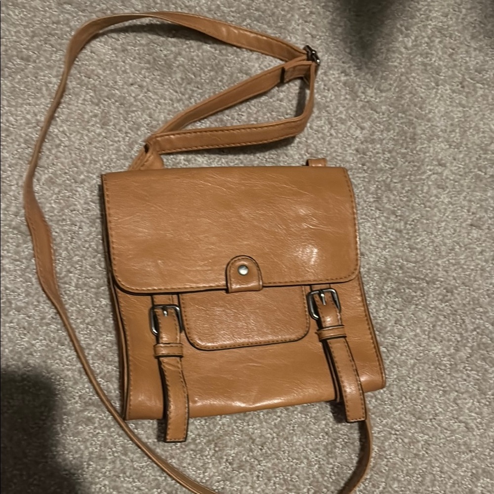 Tan Leather Crossbody Bag